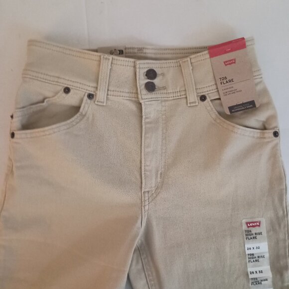 Levi’s 726 High Rise Flare Jeans Tan Size 26x32 NWT - Picture 3 of 16